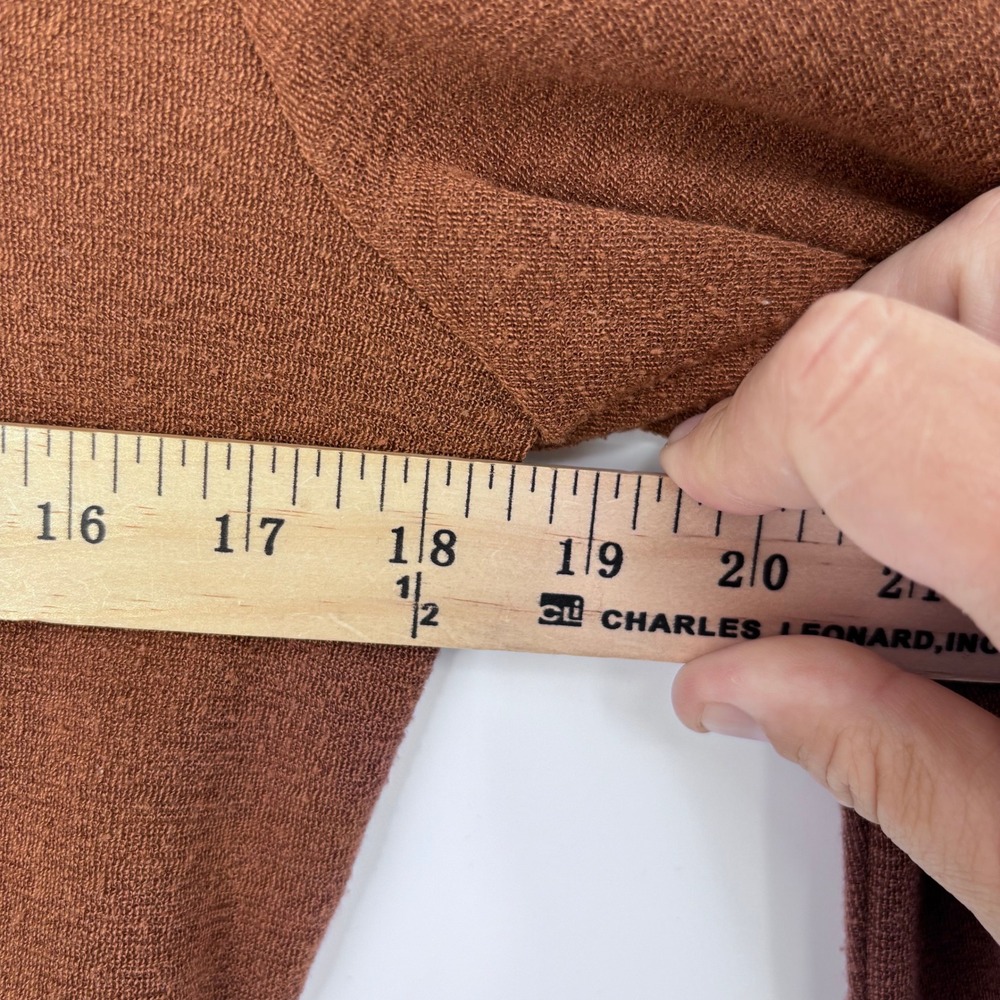 Reformation Cropped Cardigan Sweater Womens M Brown Knit Button Up Layering - Picture 4 of 7